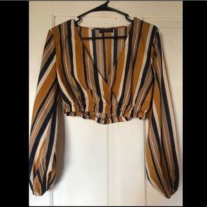 Zaful two piece striped crop top and pants